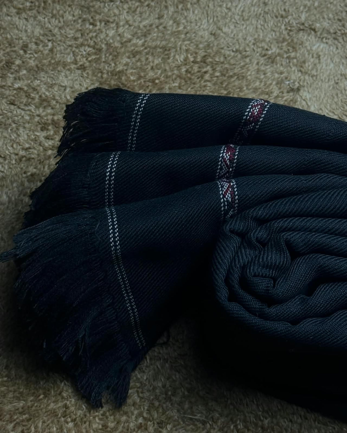 China Black Wool Shawl For Men – Premium Winter Collection