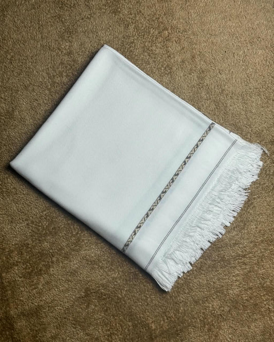 China White Wool Shawl For Men – Premium Winter Collection