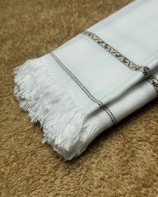 China White Wool Shawl For Men – Premium Winter Collection
