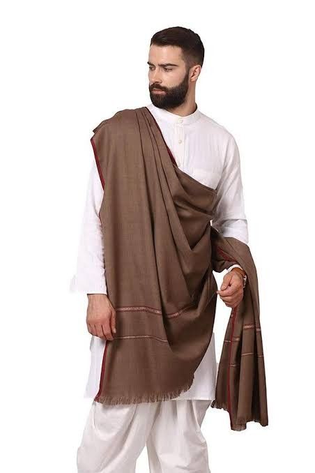 Classic Brown Wool Shawl for Men – Traditional Winter Shawl